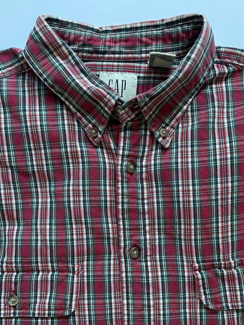 Share Vintage 90s Y2K Gap Mens Large Plaid Shirt Button Down Grunge Dad Skater